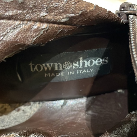 Brown Leather Boots by Town Shoes - Picture 4 of 5
